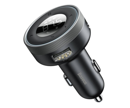 Zestaw głośnomówiący BASEUS Transmiter FM Enjoy Car Bluetooth 5.0 microSD AUX (czarny) CCLH-01